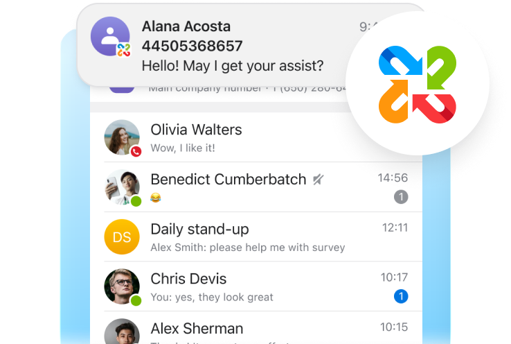 Customer WhatsApp conversation appearing in the shared Company Messaging inbox