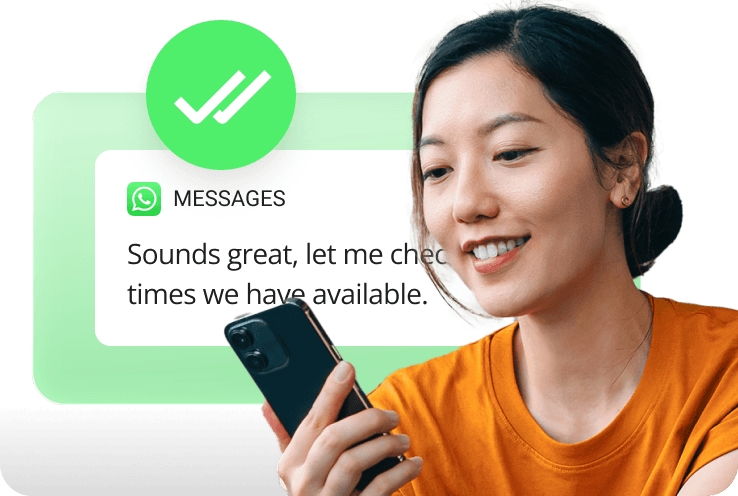 Customer receiving a WhatsApp customer service response from a business